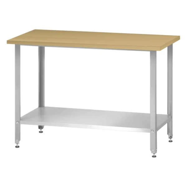 Стол кондитерский СПРн 1500x600 «Norma Zn» (полка сплошная, ножка угловая)