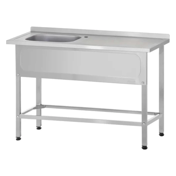 Ванна с рабочей поверхностью РПЦн 1000 «Norma Inox» м/о 400x400x250 (левая , ножка профильная)