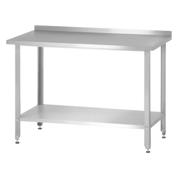 Стол производственный СПРн «Norma Inox» 1000x700 (с бортом, полка сплошная, ножка угловая)